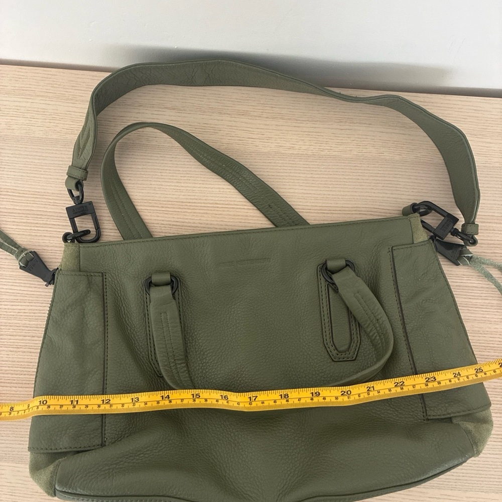 Aimee Kestenberg Olive Army Green Leather Satchel with Embroidered Strap - Picture 7 of 8